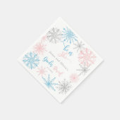 雪片は性別を明らかにする スタンダードカクテルナプキン (角)
