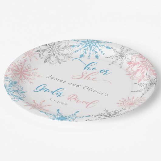 雪片は性別を明らかにする ペーパープレート (アングル)