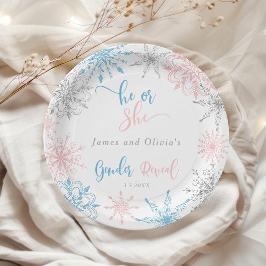 雪片は性別を明らかにする ペーパープレート