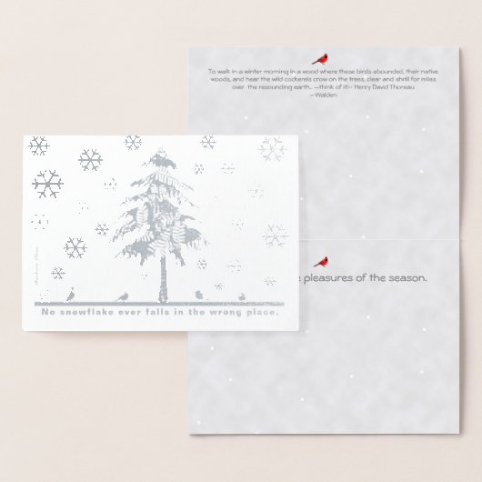 雪片は決して間違った場所で秋を起こさない –  箔カード (ディスプレー)