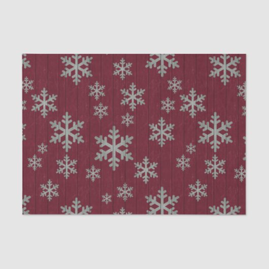 雪片は素朴な赤で銀を着せます 薄葉紙 (正面)