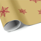 雪片は金ゴールドの赤を模造します ラッピングペーパー (ロールコーナー)