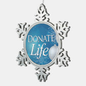 雪片やオーナメントで命を捧げる スノーフレークピューターオーナメント (右)