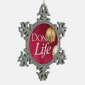 雪片やオーナメントで命を捧げる スノーフレークピューターオーナメント (左)