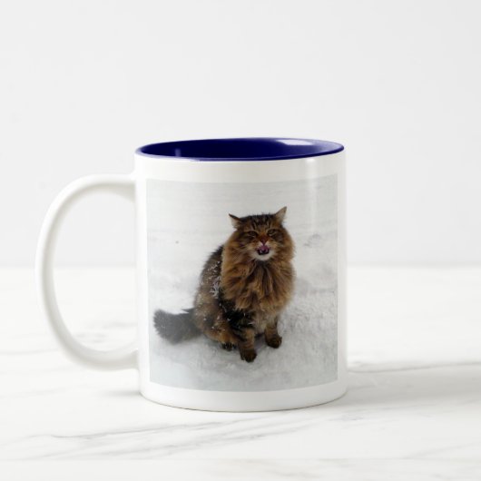 雪片をつかむ ツートーンマグカップ (左)