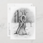 雪片をキャッチするクリスマスポストカード シーズンポストカード (正面/裏面)