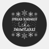 雪片をテーマにしたクリスマスのような優しさを広おもしろいげる ラウンドシール (正面)