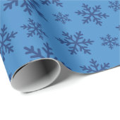 雪片をテーマにしたクリスマスブルーシームレスギフト ラッピングペーパー (ロールコーナー)