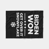 雪片を乗り越える フリースブランケット (正面(横))