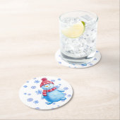 雪片を再利用できる雪だるま ラウンドペーパーコースター (インサイチュ)