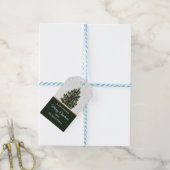 雪片を持つキャンドルライトヴィンテージクリスマスツリー ギフトタグ (より糸付き)