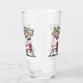 雪片を持つクリスマスのトナカイパーティー タンブラーグラス (右)