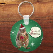 雪片を持つクリスマスリス キーホルダー (正面)