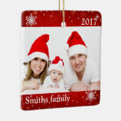 雪片を持つパーソナライズでカスタムな写真のオーナメント セラミックオーナメント (右)