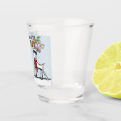 雪片を持つ2つのクリスマスパーティートナカイ ショットグラス (右)