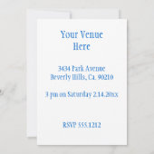 雪片を通した冬のドラゴンの飛行 招待状 (裏面)