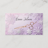 雪片ウィンターヘアドレッサーアポイントメントリマインダー 名刺 (正面)