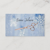 雪片ウィンターヘアドレッサーアポイントメントリマインダー 名刺 (正面)