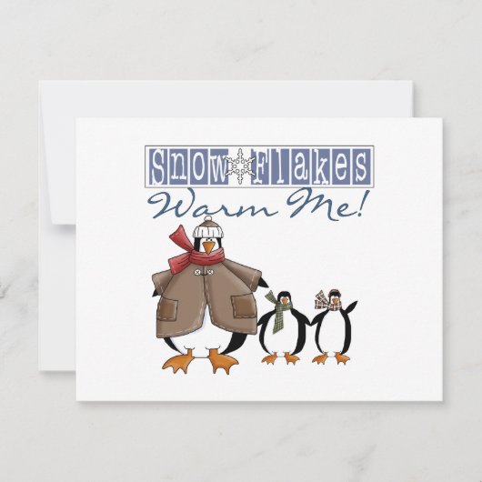 雪片ウォーミングミーホリデーTシャツとギフト シーズンカード (正面)