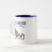 雪片ウォーミングミーホリデーTシャツとギフト ツートーンマグカップ (正面左)