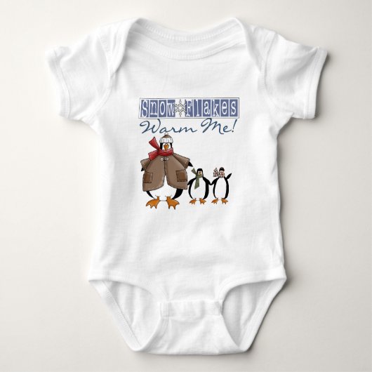 雪片ウォーミングミーホリデーTシャツとギフト ベビーボディスーツ (正面)