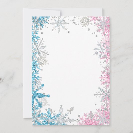 雪片ウッドランドのジェンダーが招待を明らかにする 招待状 (裏面)