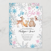雪片ウッドランドのジェンダーが招待を明らかにする 招待状 (正面/裏面)