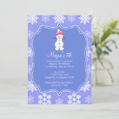 雪片ウ凍っていィンター雪だるま誕生日 招待状 (スタンド正面)