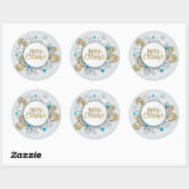 雪片エレガントメリークリスマス |ステッカー ラウンドシール (シート)