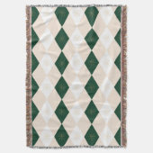 雪片エレガント付きクリスマスハーレクインパターン スローブランケット (正面縦)