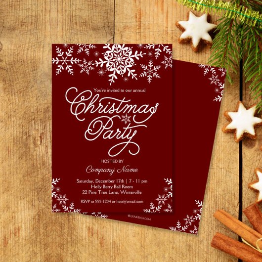 雪片エレガント会社クリスマスパーティー 招待状