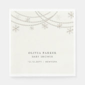 雪片エレガント冬の赤ちゃんシャワー スタンダードランチョンナプキン (正面)