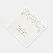 雪片エレガント冬の赤ちゃんシャワー スタンダードランチョンナプキン (角)