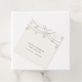 雪片エレガント冬の赤ちゃんシャワー フェイバータグ