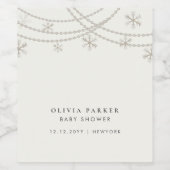 雪片エレガント冬の赤ちゃんシャワー ワインラベル (シングルラベル)