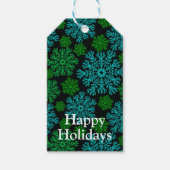 雪片エレガント冬パターン ギフトタグ (正面)