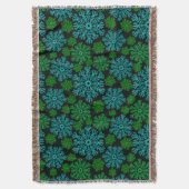 雪片エレガント冬パターン スローブランケット (正面縦)