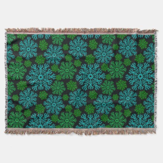 雪片エレガント冬パターン スローブランケット (正面)