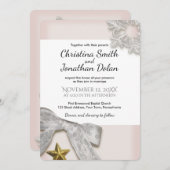 雪片エレガント冬季ウェディング招待状 招待状 (正面/裏面)