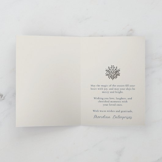 雪片エレガント折り畳み業務用挨拶カード カード (内部)