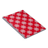 雪片エレガント模様ノートブ赤と白ック ノートブック (右側)