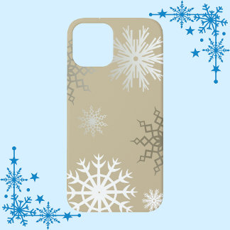 雪片オンベージュ iPhone 12ケース
