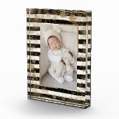 雪片オン白黒ストライプ数 フォトブロック (右)