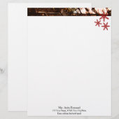 雪片オーガニック季節のクリスマス レターヘッド (正面/裏面)