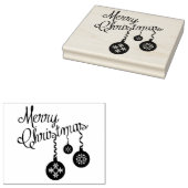 雪片オーナメントスタンプとメリークリスマス ラバースタンプ (押印)