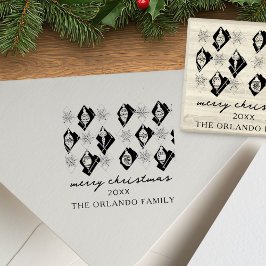 雪片オーナメントメリークリスマススクリプト ラバースタンプ