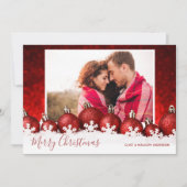 雪片オーナメント写真クリスマス シーズンカード (正面)