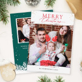 雪片オーバーレイブラシストロークのクリスマスフォト シーズンカード