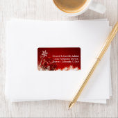 雪片カスタマイズ可能なクリスマス住所 シール (インサイチュ)