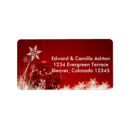 雪片カスタマイズ可能なクリスマス住所 シール